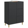 vidaXL Servírovacia skriňa Čierna 66 x 34,5 x 90 cm Kompozitné drevo