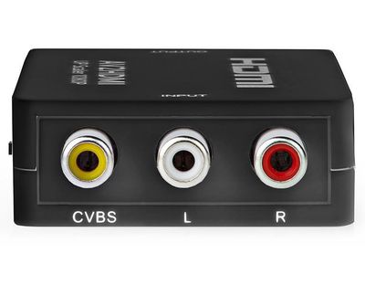 NEDIS prepočítavací zmesového videa na HDMI/ 3x RCA/ čierny Adaptér, 3x zásuvka RCA (Cinch) - zásuvka HDMI, USB napájanie, čierny