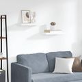 vidaXL Plávajúce nástenné police 2 ks, biele 50x23,5x3,8 cm, MDF