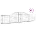 vidaXL Oblúkový gabionový kôš 12 ks 300x30x60/80 cm pozinkované železo