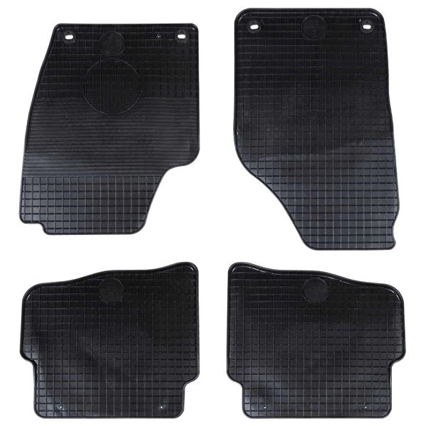 vidaXL Autokoberec 4 pcs Čierna vhodné pre VW POLO 2001-2009 NS Guma