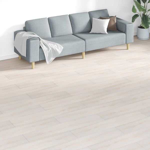 vidaXL Podlahové dosky 18 pcs Biely 5,26 m² PVC
