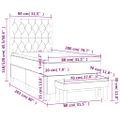 vidaXL Posteľný rám boxspring s matracom tmavosivý 80x200 cm zamat