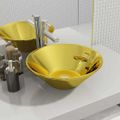 vidaXL Umývadlo 42x14 cm keramické zlaté