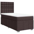vidaXL Posteľný rám boxsping s matracom hnedý 80x200 cm látka