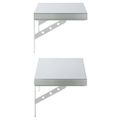 vidaXL Nástenné police 2 ks 50x23,5 cm, strieborné, nehrdzavejúca oceľ