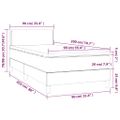 vidaXL Posteľ boxsping s matracom a LED krémová 90x200 cm látka