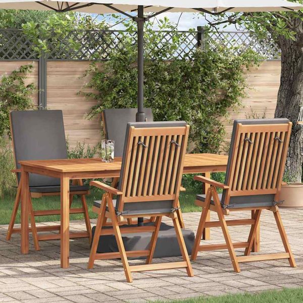 vidaXL Záhradná stolička 4 pcs Hnedá a šedá 57 x 71.5 x 104 cm