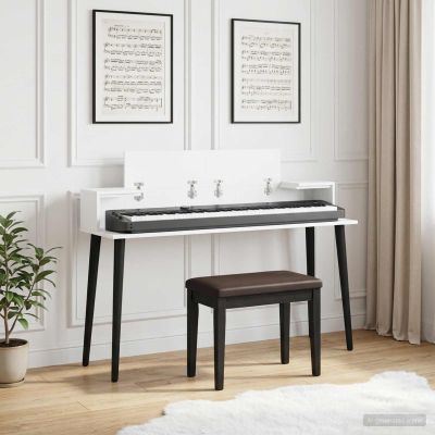 vidaXL Štúdiový stôl Biela 130 x 36 x 19,5 cm Kompozitné drevo