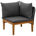 vidaXL 2 ks Záhradný lounge set s vankúšmi Prírodná