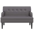 vidaXL Lavička s operadlom sivá 112x65,5x75 cm umelá koža