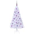 vidaXL Umelý vianočný stromček Biela 150 cm PVC a oceľ