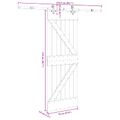 vidaXL Posuvné dvere NARVIK Prírodná a čierna 70 x 210 cm (213,5 cm)