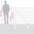 vidaXL Hexagonálny plot s stĺpom 50 x 1,2 m PVC potiahnutá oceľ Sivá
