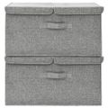 vidaXL Úložné boxy 2 ks látkové 50x30x25 cm sivé