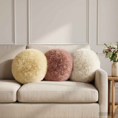 vidaXL Poťah na podložku 2 pcs HEERLEN Biela Ø 30 cm PV fleece