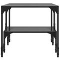 vidaXL Konferenčné stolíky čierna sklenená doska 98,5x50x45 cm oceľ