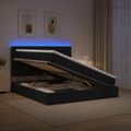 vidaXL LED úložná posteľ s matracom Čierna 140 x 200 cm Látka