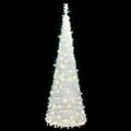 vidaXL Umelý vianočný stromček vyskakovací 200 LED biely 210 cm