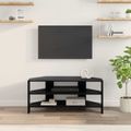 vidaXL RohováTVskriňa 102x40,5x45cm Čierna Kompozitné drevo