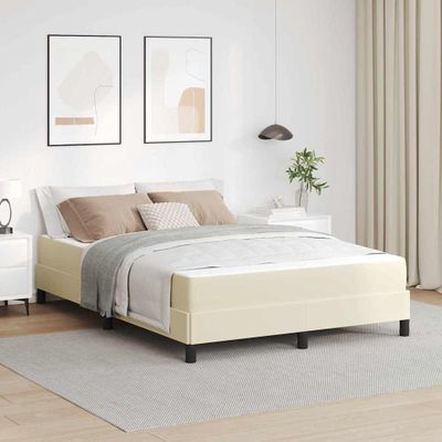 vidaXL Rám postele s matracmi Krémová 160 x 200 cm látka