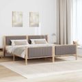 vidaXL Rám postele Hnedá a taupe 200 x 200 cm Borovicový masív