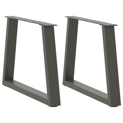 vidaXL Nohy konferenčného stolíka v tvare V, 2 ks, antracitové, 60 x (42-43,3) cm, oceľ