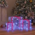 vidaXL Darčeková Škatľa 3 ks 60 LED Modrá 20 x 20 x 20 cm Akryl