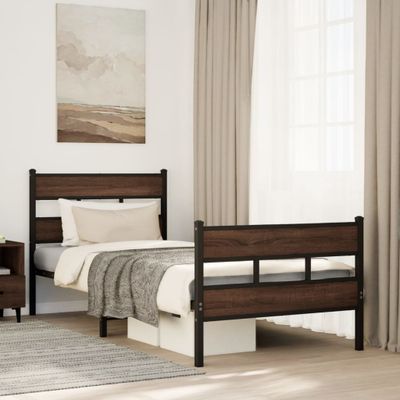 vidaXL Posteľný rám bez matraca s predným a zadným čelom 90x190 cm