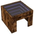 vidaXL Nočný stolík s nekonečnými LED dymový dub 40x40x30 cm