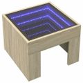 vidaXL Konferenčný stolík s nekonečnými LED dub sonoma 40x40x30 cm
