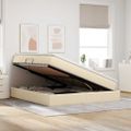 vidaXL Postel s úložným prostorem a matrací Krémová 180 x 200 cm