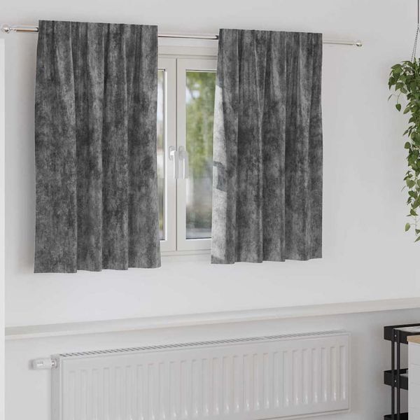 vidaXL Sametové závesy so záclonami 2 pcs Sivá 140 x 140 cm Zamat