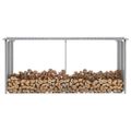 vidaXL Záhradná kôlňa na drevo galvanizovaná oceľ 330x92x153 cm sivá