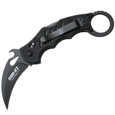 FOX knives FX-599 XT Karambit taktický vreckový nôž 6,5 cm, celočierna, G10