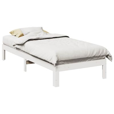 vidaXL Posteľný rám bez matraca biely 80x200 cm borovicový masív
