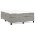 vidaXL Posteľný rám s boxspringom bledosivý 140x190 cm zamat