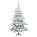 vidaXL Umelý Sklápací Vianočný Stromček Biela 150 cm PVC a oceľ