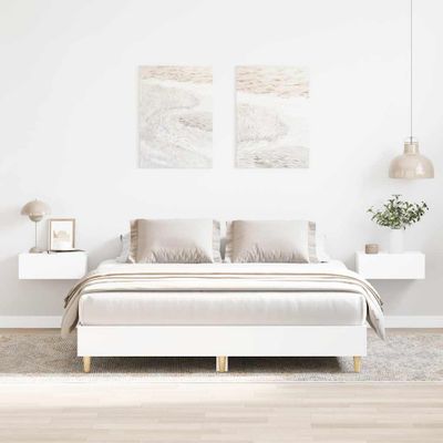 vidaXL Posteľný rám bez matraca biely 140x200 cm kompozitné drevo