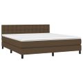 vidaXL Boxspring posteľ s matracom tmavohnedá 160x200 cm látka