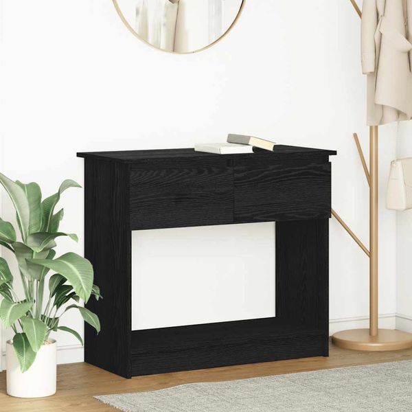 vidaXL Konzolový stolík so zásuvkami čierny 85,5x38,5x74,5 cm