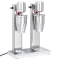 vidaXL Mixér na mliečne kokteily s dvoma nádobami nehrdzavejúca oceľ 2 l