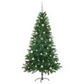 vidaXL Vianočný stromček s 150 LED-i so stojanom Zelená 150 cm PE
