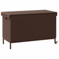 vidaXL Záhradný úložný box s kolieskami Hnedý 110x55x73 cm Poly Rattan