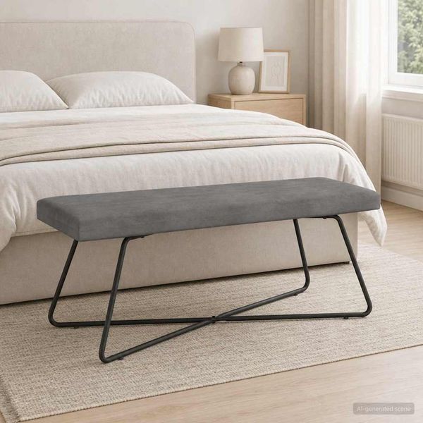 vidaXL lavička Jednofarebný Tmavosivá 110 x 40 x 45 cm Zamat