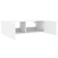 vidaXL TV nástenná skrinka s LED svetlami biela 100x35x31 cm
