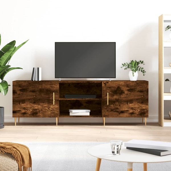 vidaXL TV skrinka dymový dub 150x30x50 cm kompozitné drevo