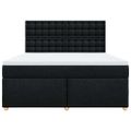 vidaXL Posteľný rám boxspring s matracom čierny 180x200 cm látka