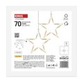 LED vianočný záves – 7 hviezd, 67x125 cm, vnútorný, teplá biela