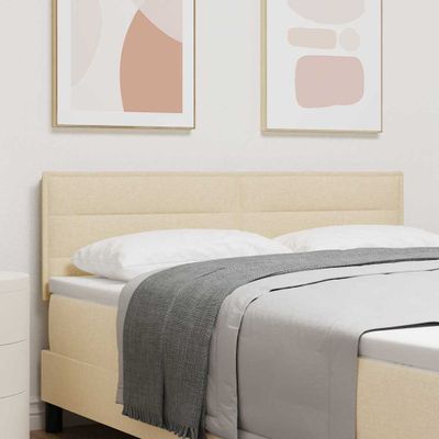 vidaXL LED hlavová doska s LED pásikmi Krémová 144 cm látka